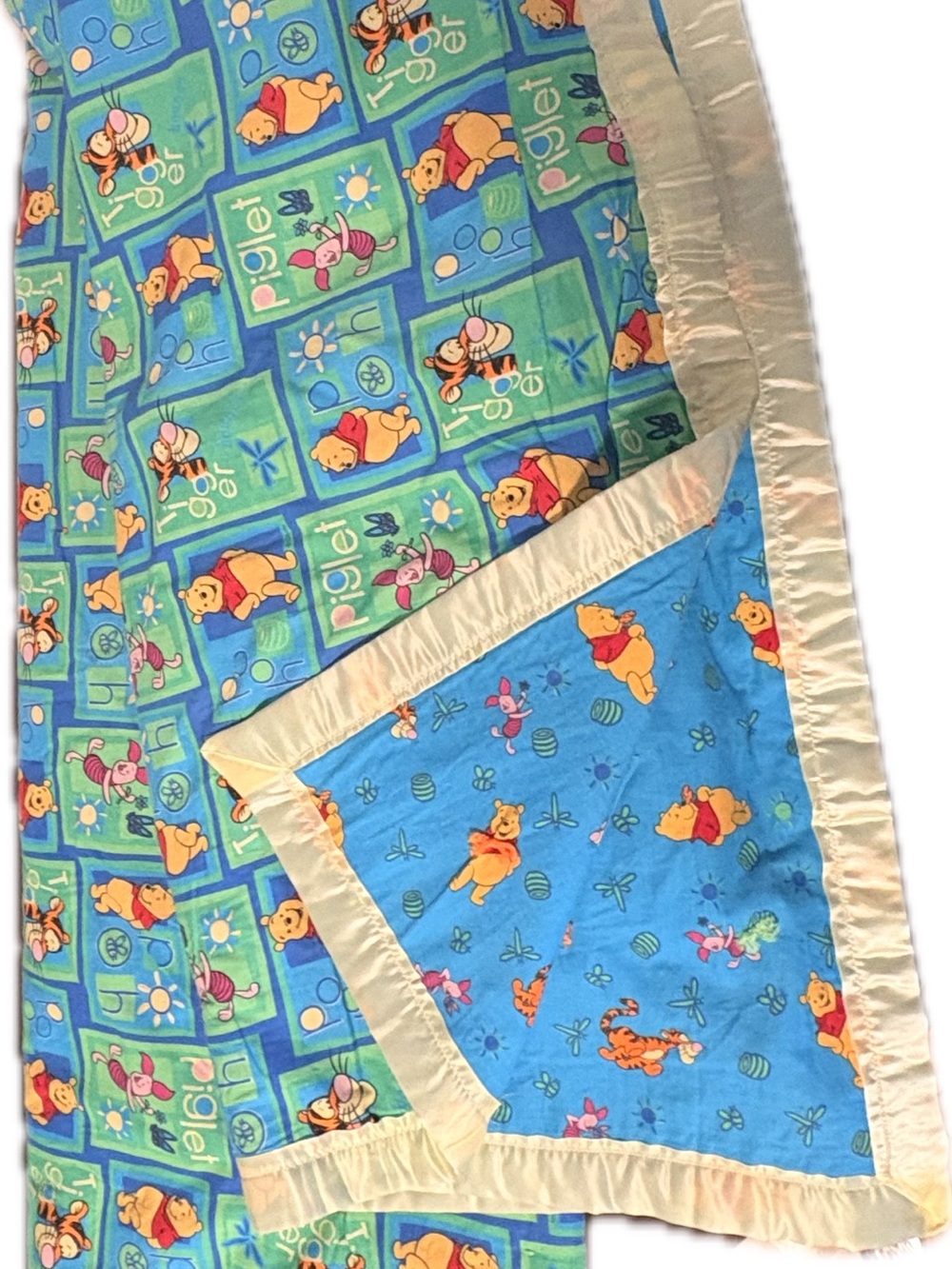 Disney Winnie the Pooh Kids Throw Blanket - Blue, Green, Yellow